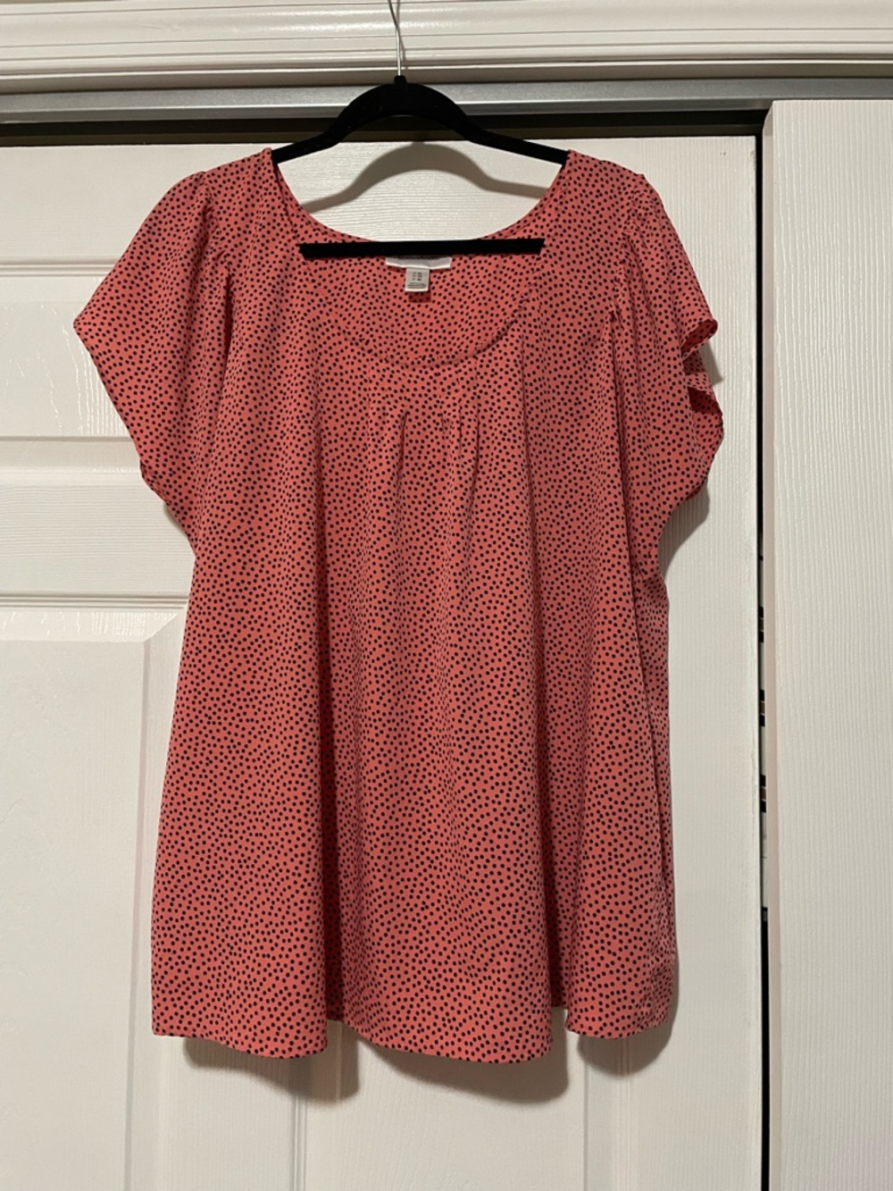 Motherhood Coral Pink Polka Dot Scoop Neck Tunic